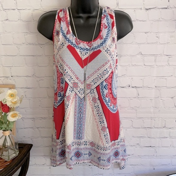 Rose and Olive Boho Patchwork Tank Top Shirt - Picture 3 of 9